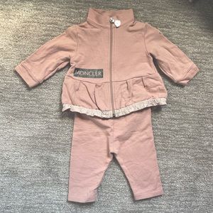 Moncler baby track suit zip up, size 3-6 m